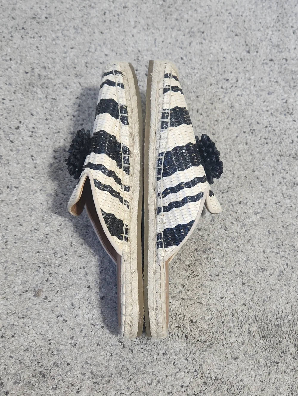 Kate Spade Solero Espadrille Size 7B Black/Cream Striped